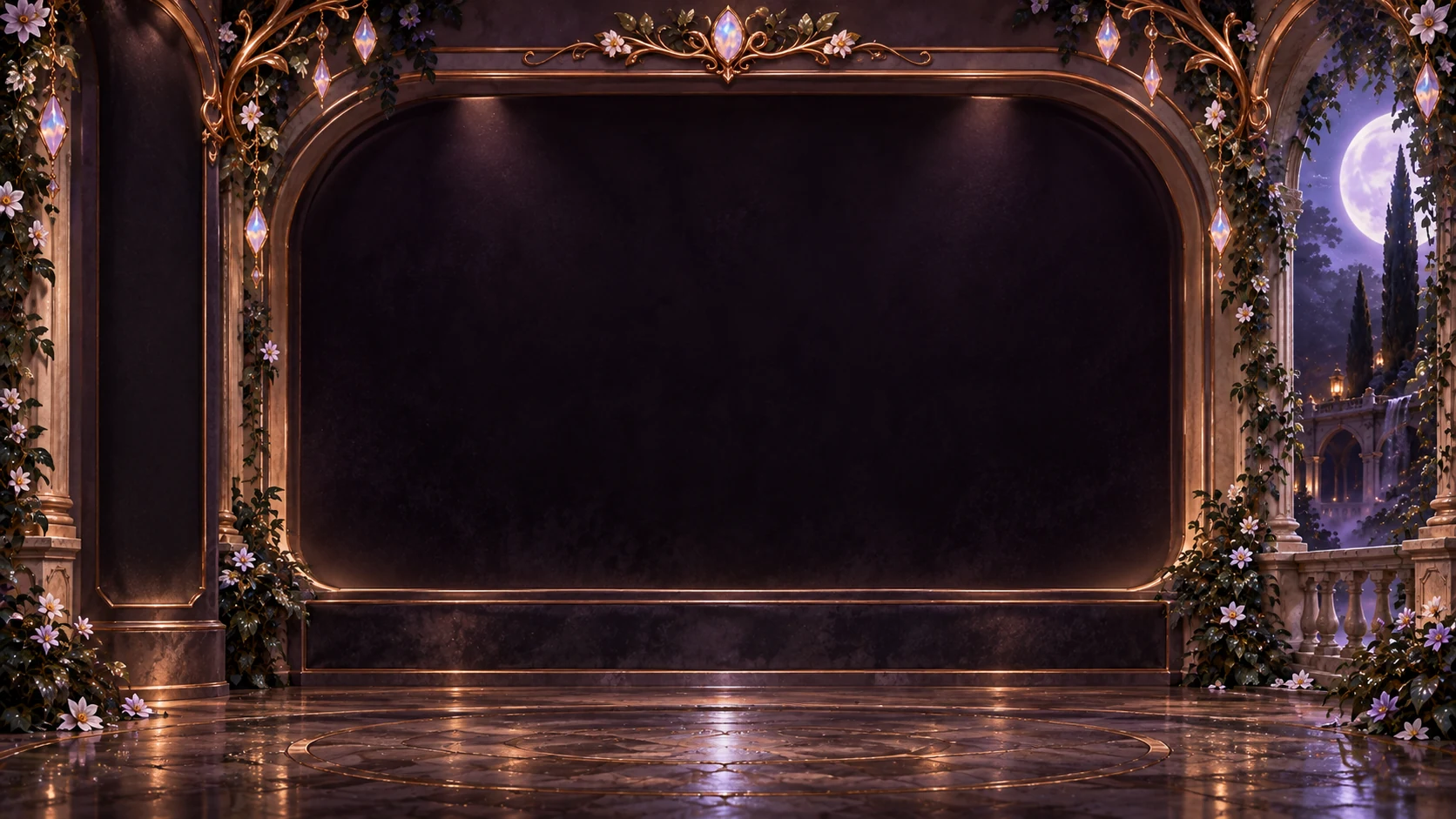 Moonlit theatre in soft lavender